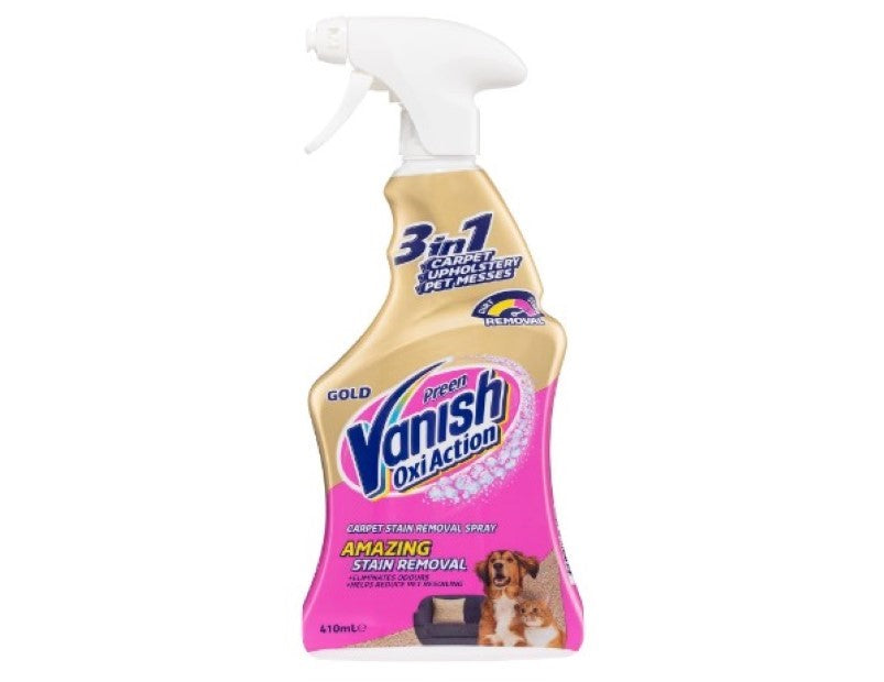 Vanish Preen Gold 3 in 1 Carpet Stain Remover Spray, 410mL