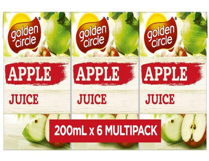 Golden Circle Apple Fruit Juice Box Poppers Multipack Apple Juice No Added Sugar No Artificial Colours, Flavours or Preservatives 200ml (Pack of 6)