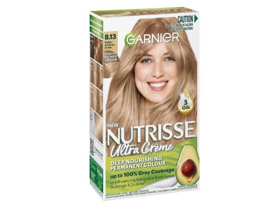 Garnier Nutrisse Permanent Hair Colour - 8.13 Medium Ash Blonde