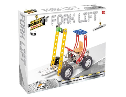 Construct IT Fork Lift - 99 Piece Forklift Construction Kit - STEM Toys for 8+ Year Olds - Build Your Own Metal Fork Lift - STEM for Kids Ages 8-12