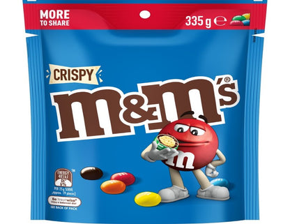 M&M's Crispy Milk Chocolate Snack & Share Party Bag 335g - 2 Pack