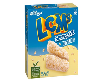 Kellogg's LCMs Split Stix Yoghurty Puffed Rice Snack Bars, 5 x 22g