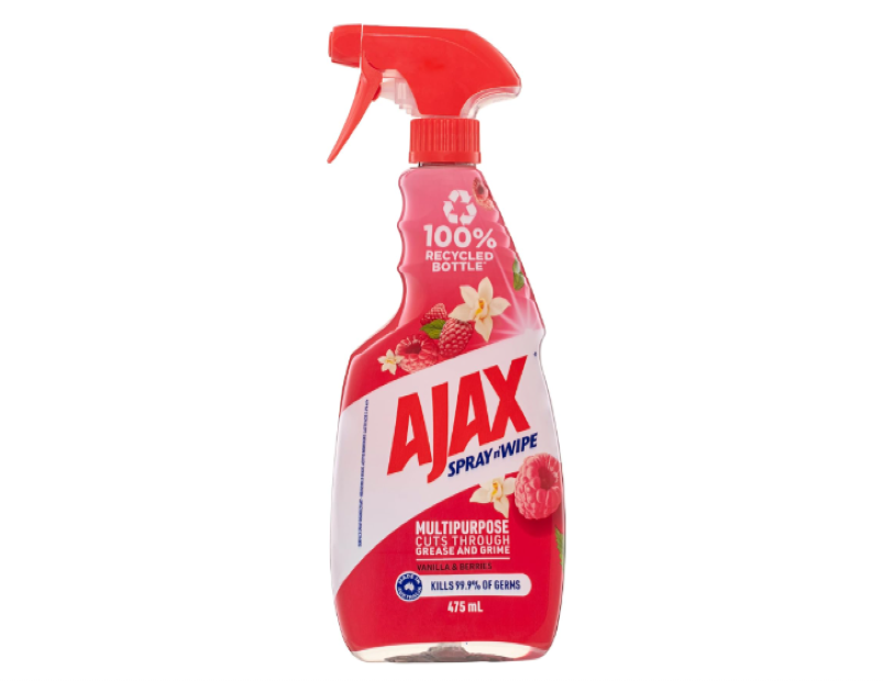 Ajax Spray n' Wipe Multi-Purpose Cleaner Trigger, 475mL, Vanilla and Berries Surface Spray, Household Grade