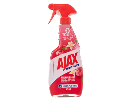 Ajax Spray n' Wipe Multi-Purpose Cleaner Trigger, 475mL, Vanilla and Berries Surface Spray, Household Grade