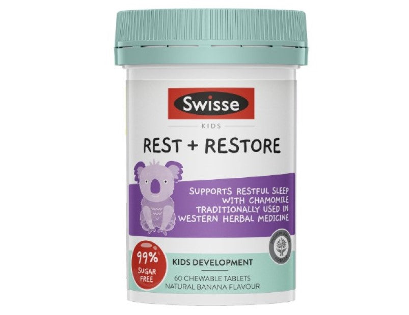 Swisse Kids Rest & Restore - with Magnesium to Support Muscle Relaxation Before Sleep - 60 Tablets