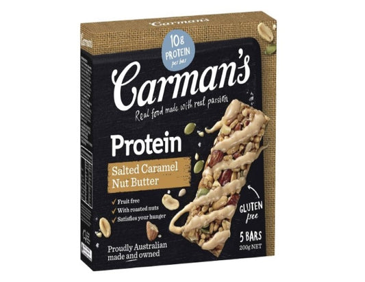 Carman's Salted Caramel Nut Butter Gourmet Protein Bars, 5-pack (200g)