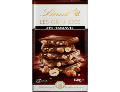 Lindt Les Grandes Dark Chocolate & Hazelnuts 150g