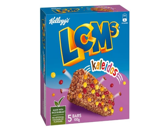 Kellogg's LCMs Kaleidos Puffed Rice Snack Bars, 5 x 20g