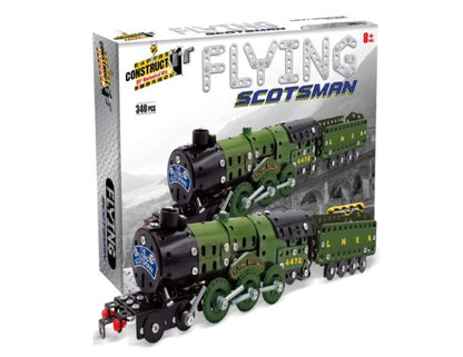 Construct IT Flying Scotsman Train - 340 Piece Construction Kit - STEM Toys for 8+ Year Olds - Build Your Own Metal Flying Scotsman Train