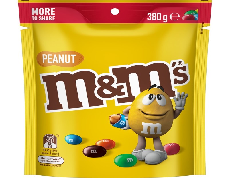 M&M's Peanut Milk Chocolate Snack & Share Party Bag 380g 2 Pack