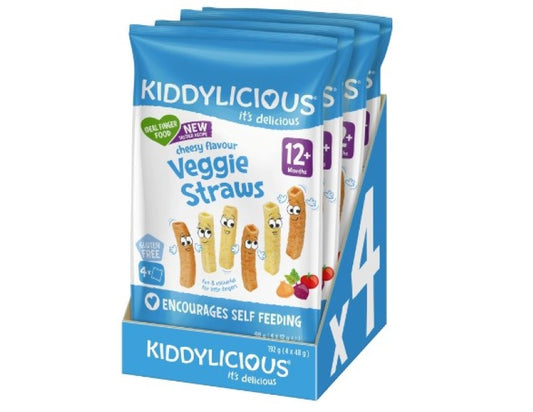 Kiddylicious Cheesy Veggie Straws, 48g (Pack of 4)