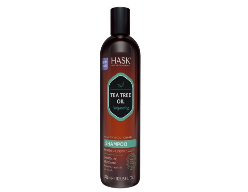 HASK Tea Tree Oil Shampoo for all hair types, colour safe, gluten-free, sulfate-free, paraben-free - 1 355mL Bottle