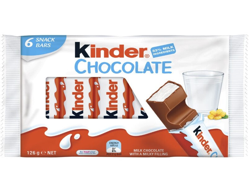 Kinder Chocolate 6 Snack Bar 126g - 2 Pack