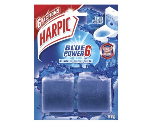 Harpic Active Blue Freshener Foaming Toilet Block, Twin Pack