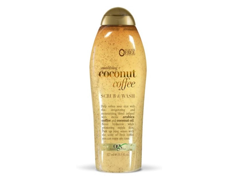 OGX Smoothing + Coconut Coffee Exfoliating Body Scrub with Arabica Coffee & Coconut Oil, Paraben-Free with Sulfate-Free Surfactants