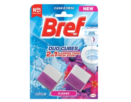 Bref Duo Cubes Toilet Cleaner Block In Flower 100g