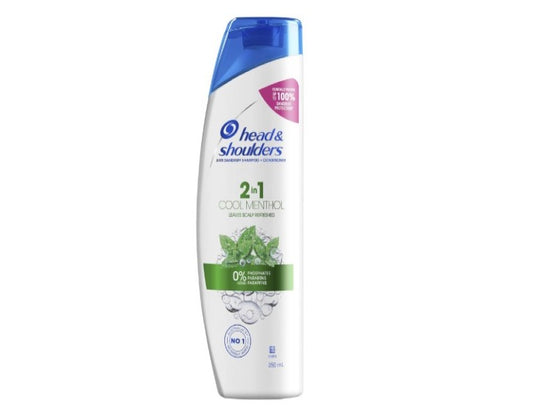 Head & Shoulders Cool Menthol Anti Dandruff 2 in 1 Shampoo and Conditioner with Menthol Extract For Irritated Scalp 350ml