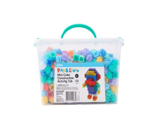 700 Piece Play and Learn Mini Cube Construction Activity Tub