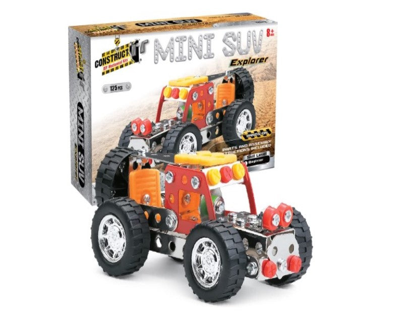 Construct IT Mini SUV - 125 Piece Mini SUV Construction Kit - STEM Toys for 8+ Year Olds - Build Your Own Metal Mini SUV