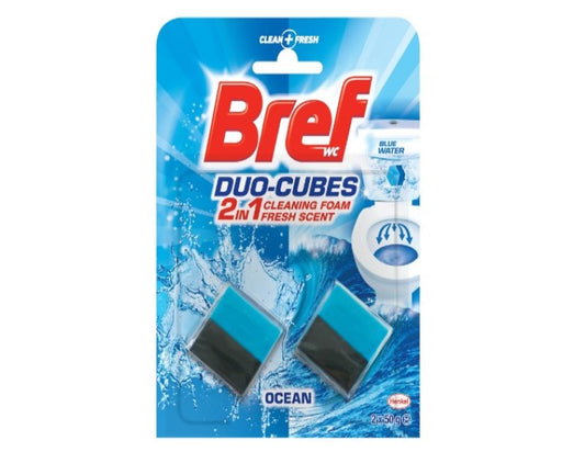 Bref Duo Cubes Original, In Cistern Toilet Cleaner, Blue Water, 2x50g, 100G 100 Grams