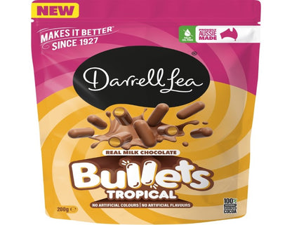 Darrell Lea Milk Chocolate Bullets Tropical 200g - 2 Pack