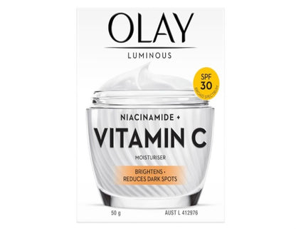 Olay Luminous Niacinamide + Vitamin C SPF 30 Brightening Moisturiser, 50 g