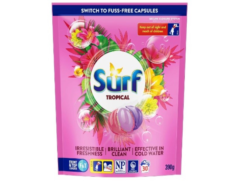 Surf Tropical Laundry Detergent Capsules 30 washes 390 g