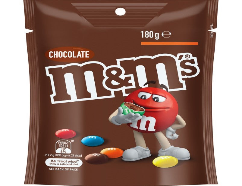 M&M's Milk Chocolate Snack & Share Bag 180g - 2 Pack