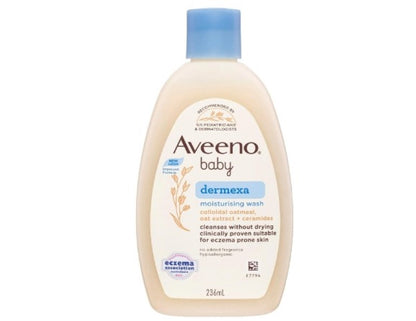 Aveeno Baby Dermexa Fragrance Free Eczema Prone Sensitive Moisturising Body Wash 236ml