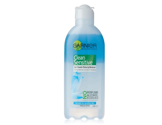 Garnier Clean Sensitive 2In1 Gentle Waterproof Make Up Remover 200ml