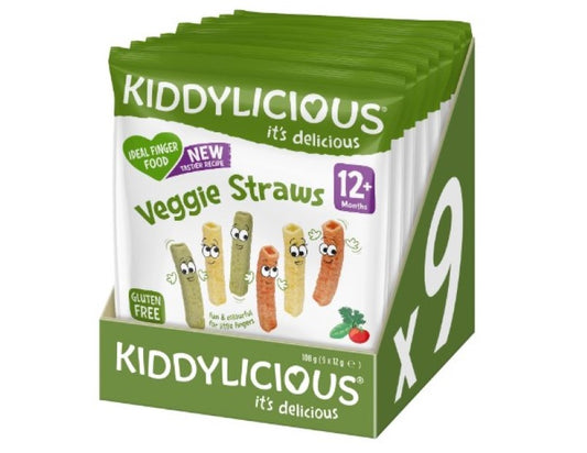 Kiddylicious Veggie Straws, 12g (Pack of 9)