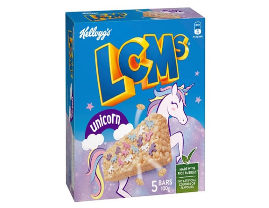 Kellogg's LCMs Unicorn Puffed Rice Snack Bars, 5 x 20g