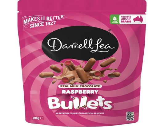 Darrell Lea Milk Chocolate Raspberry Bullets 204g - 2 Pack