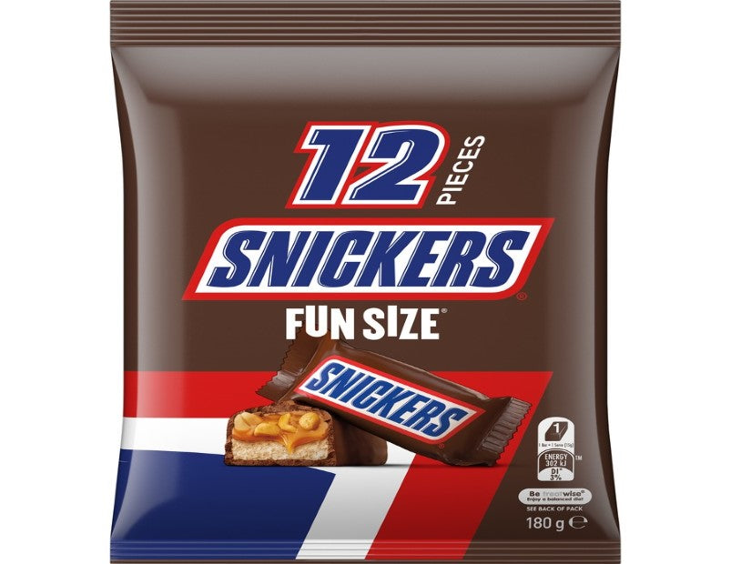 Snickers Milk Chocolate Fun Size Snack & Share Bag 12 Pieces 180g - 2 Pack