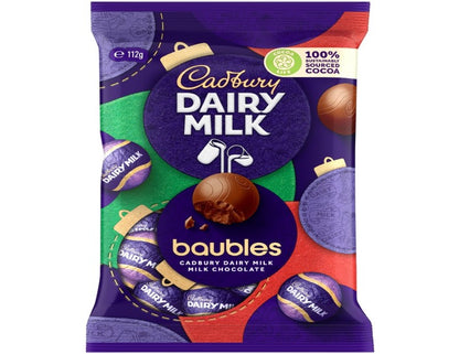 Cadbury Dairy Milk Chocolate Christmas Baubles Bag 112g - 2 Pack