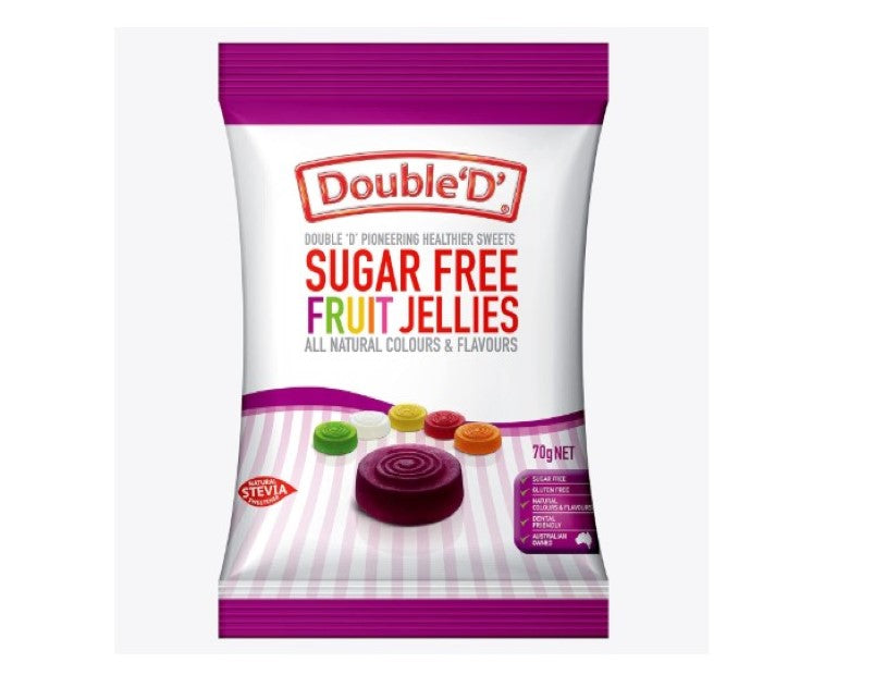 Double D Sugar Free Fruit Jelly Rounds 70 g