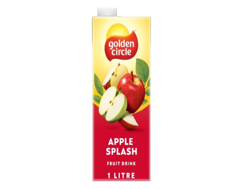 Golden Circle Apple Splash Fruit Drink Flavoured Tetra Drink Carton No Artificial Colours, Flavours or Preservatives 1L