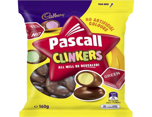 Cadbury Chocolate Pascall Clinkers Lollies 160g - 2 Pack