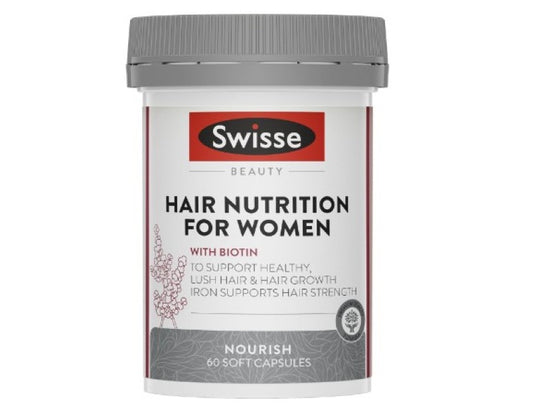 Swisse Beauty Hair Nutrition For Women - with Biotin And Silica To Support Lush Hair Growth - 60 Capsules