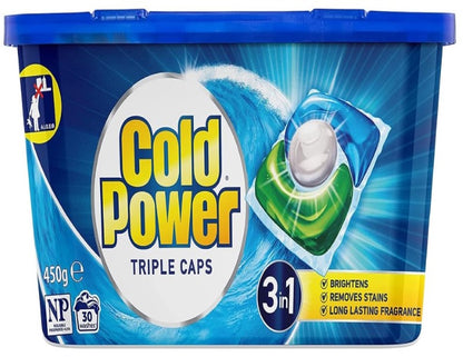 Cold Power 3in1 Triple Capsules Laundry Detergent, 30 count