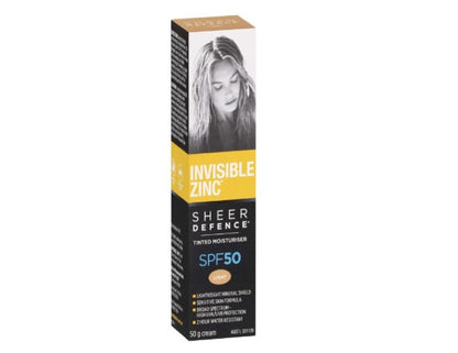 Invisible Zinc Sheer Defense Tinted Moisturizer SPF50, Light, 50g