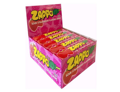 ZAPPO Sour Strawberry Flavoured Chews - (Bulk Pack of 30 Sticks)