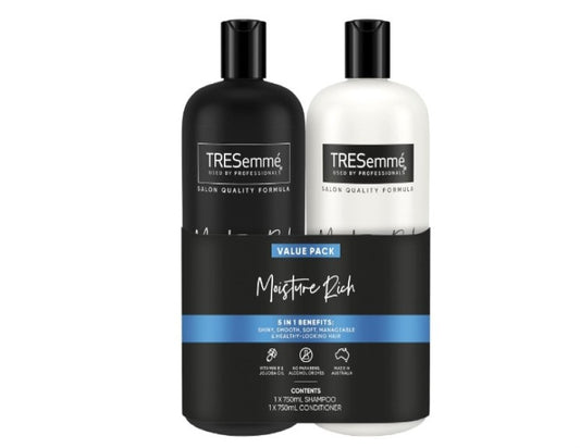 Tresemmé Moisture Rich Shampoo & Conditioner For Dry Hair with Vitamin E & Jojoba Oil 2 x 750 mL