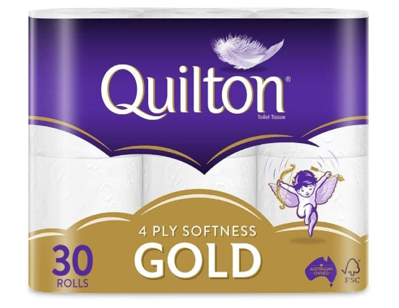 Quilton 3 Ply Double Length Toilet Tissue (360 Sheets per Roll, 11cm x 10cm), Pack of 20 rolls