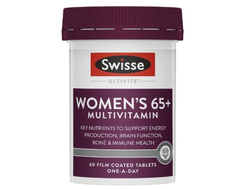 Swisse Ultivite Women's 65+ Multivitamin - with Vitamins & Minerals to Support Energy Production, Bone Strength & Eye Health - 60 Tablets