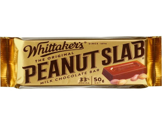 Whittaker's Peanut Slab Milk Chocolate Bar 50g - 3 Pack