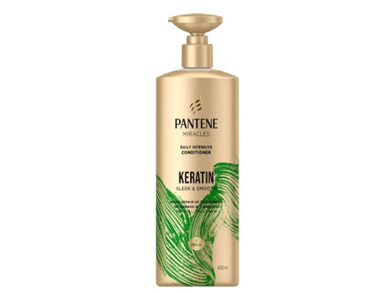 Pantene Miracles Keratin Sleek and Smooth Daily Intensive Conditioner, 600 ml