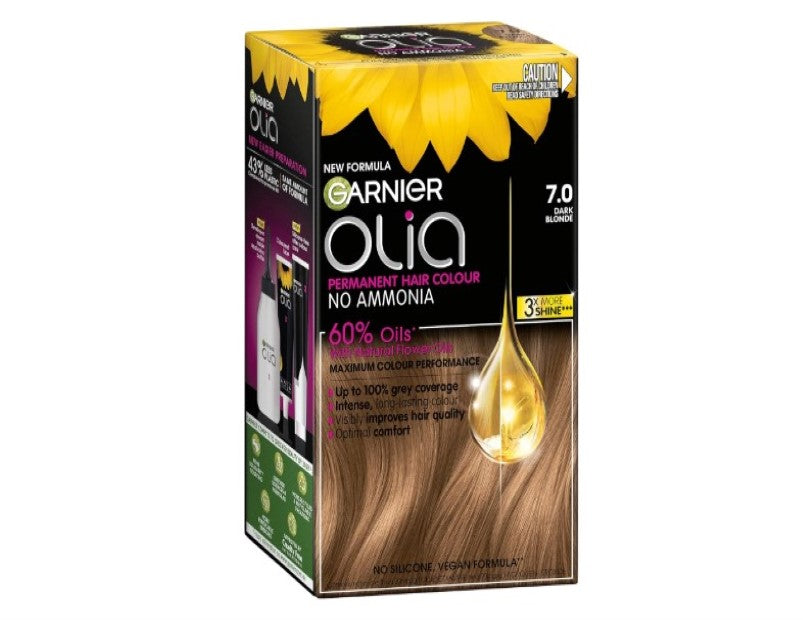 Garnier, Permanent Hair Colour, Ammonia Free and Nourishing, Olia, 7.0 Dark Blonde