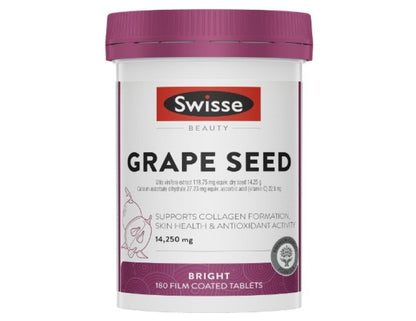 Swisse Beauty Grape Seed - Supports Collagen Formation & Skin Health - 180 Tablets