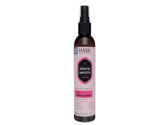 HASK Keratin Smoothing 5-in-1 Leave-In Conditioner for all hair types, colour safe, paraben-free - 1 175 mL Bottle